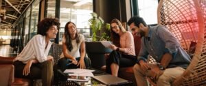 Digital marketing team planning strategy at Paid Ads agency